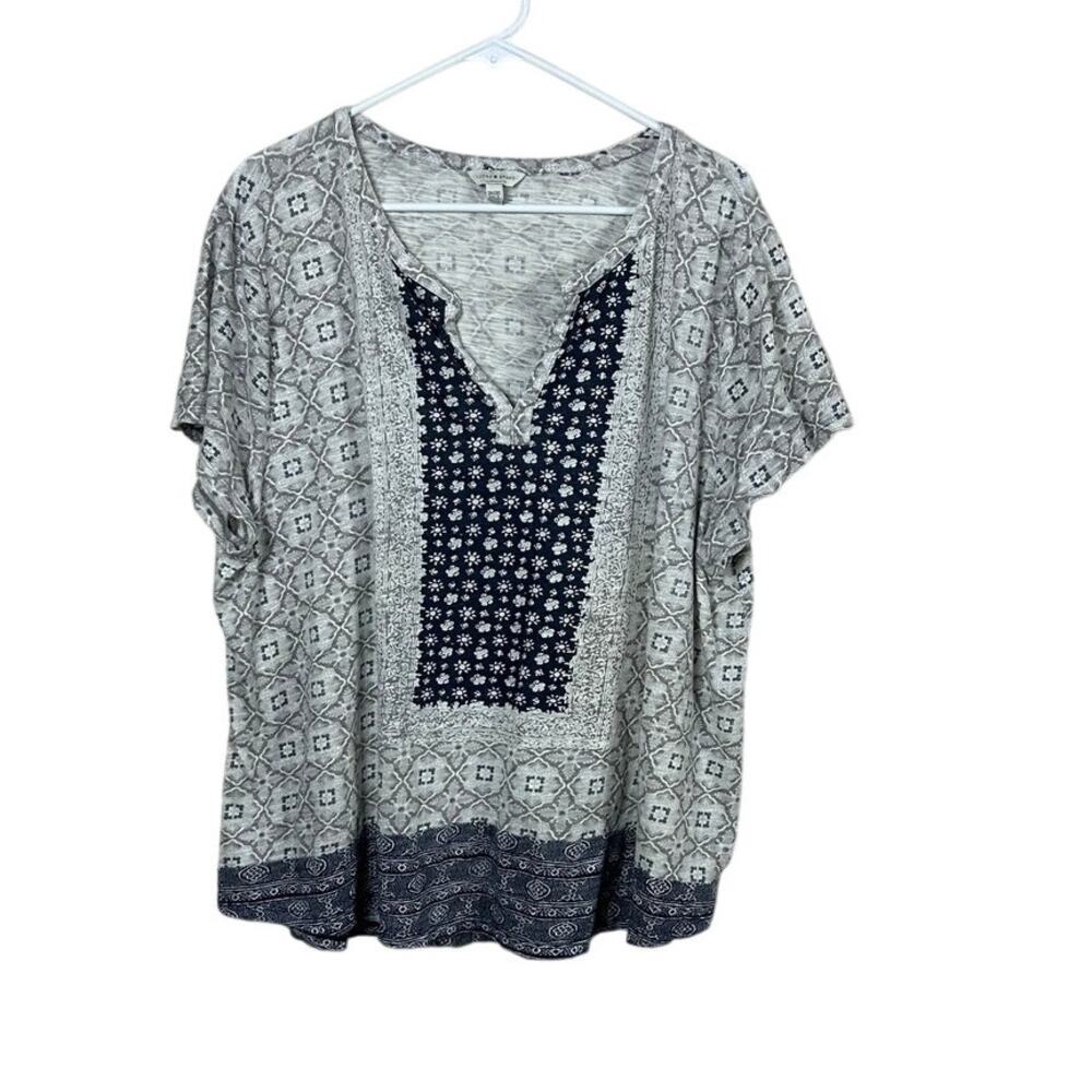 Lucky Brand Geometric Boho Top size 3X